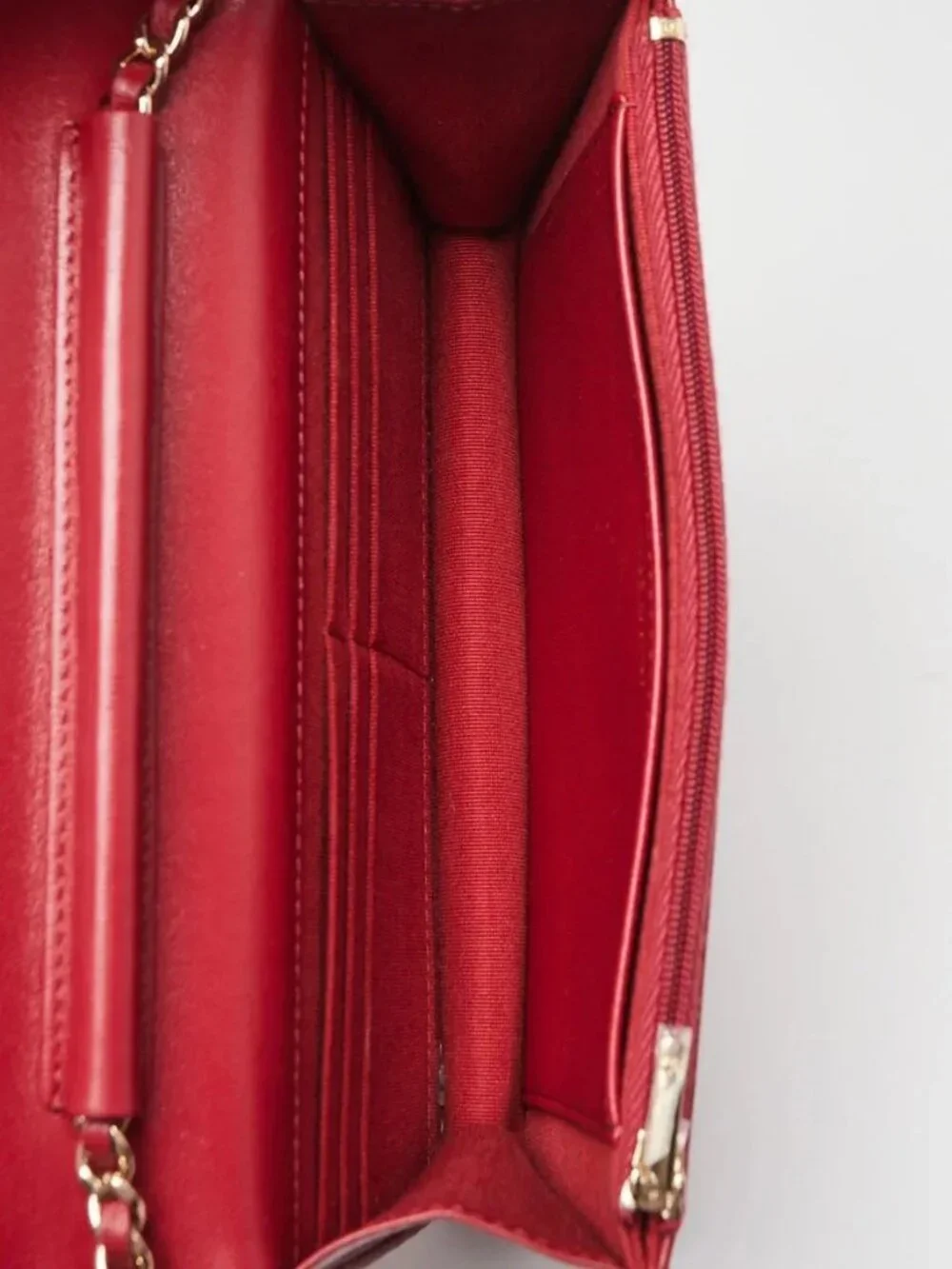 Chanel Dark Red Quilted Lambskin Leather CC WOC Clutch Bag